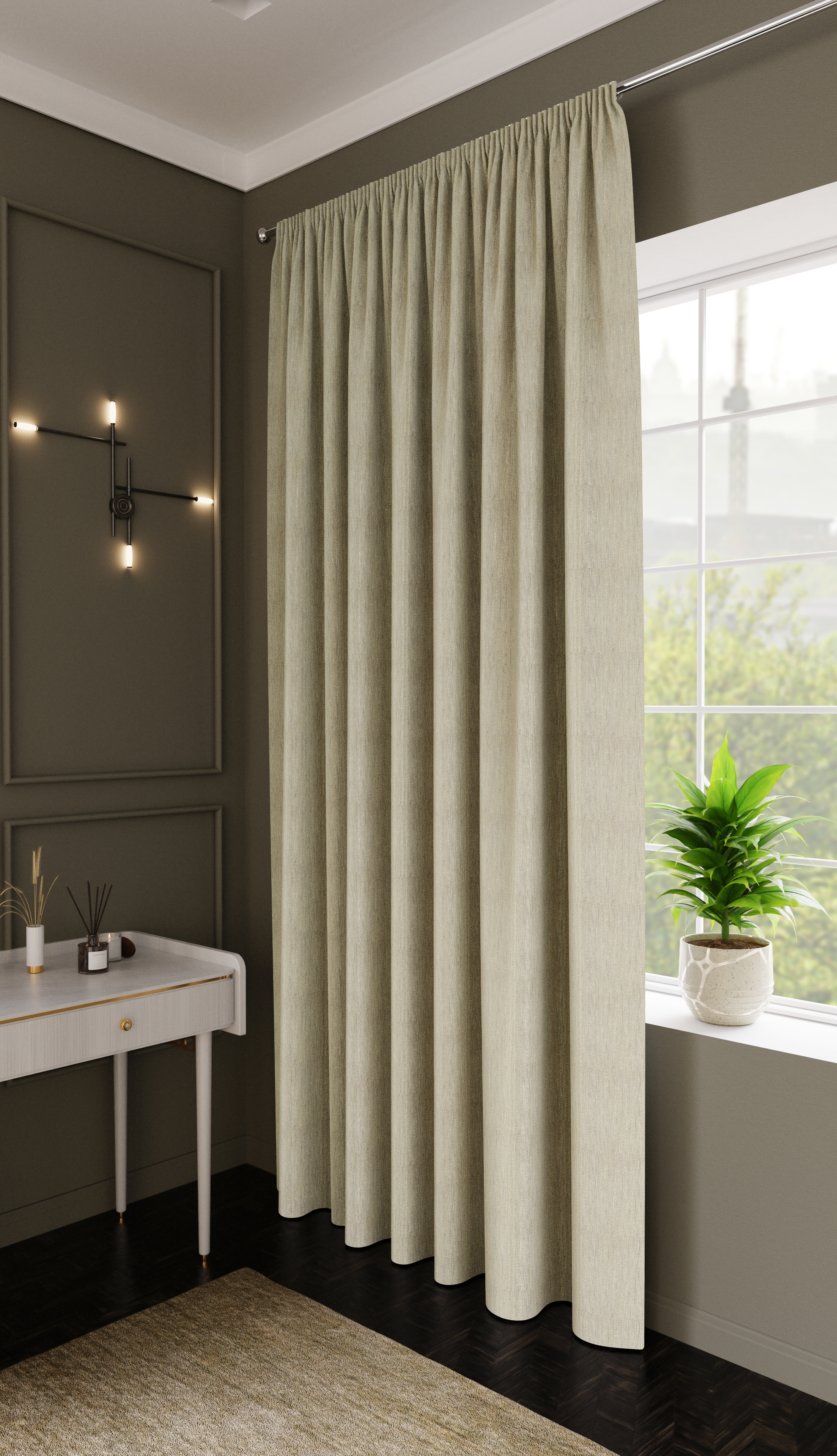 Изображение товара Штора на ленте Este 200x280 см кремовая из рогожки без блэкаута