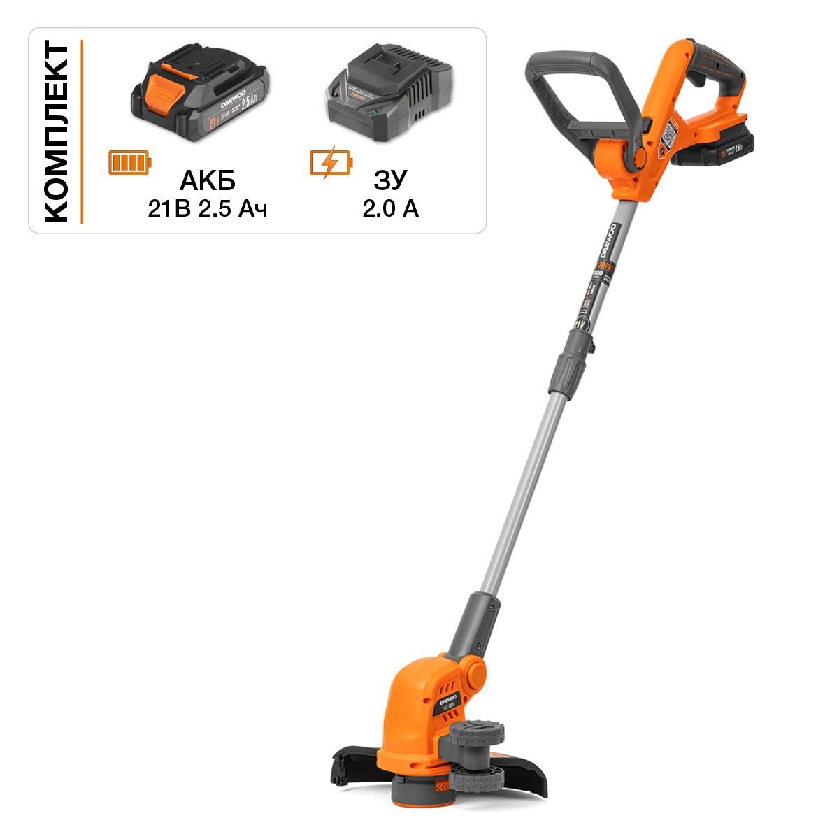 Изображение товара Аккумуляторный триммер DAEWOO DATR 3021Li SET с запасной батареей и зарядным