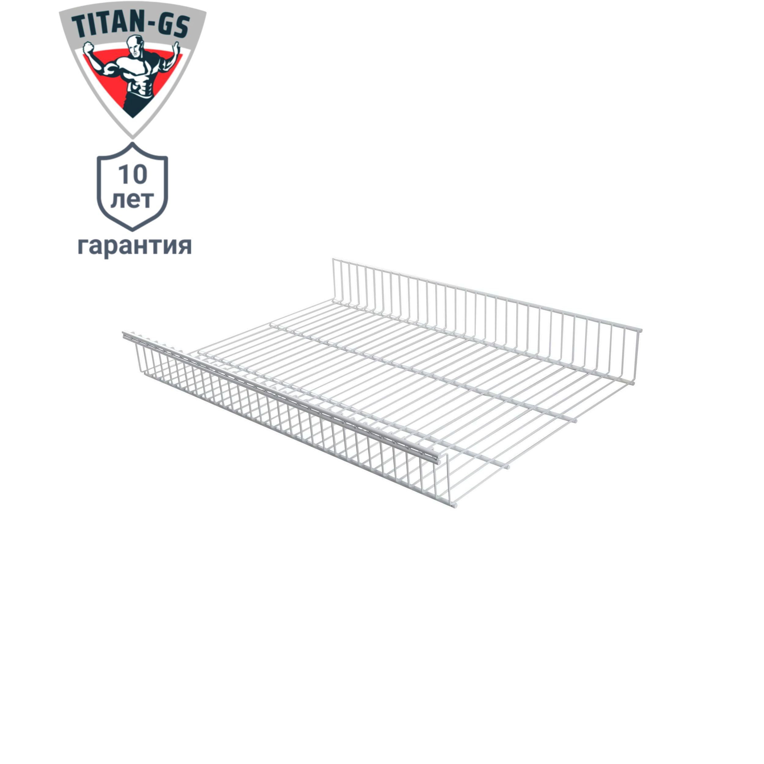 Изображение товара Стационарная корзина Титан-GS 85x44x8.5 см из стали для гардеробных систем белая