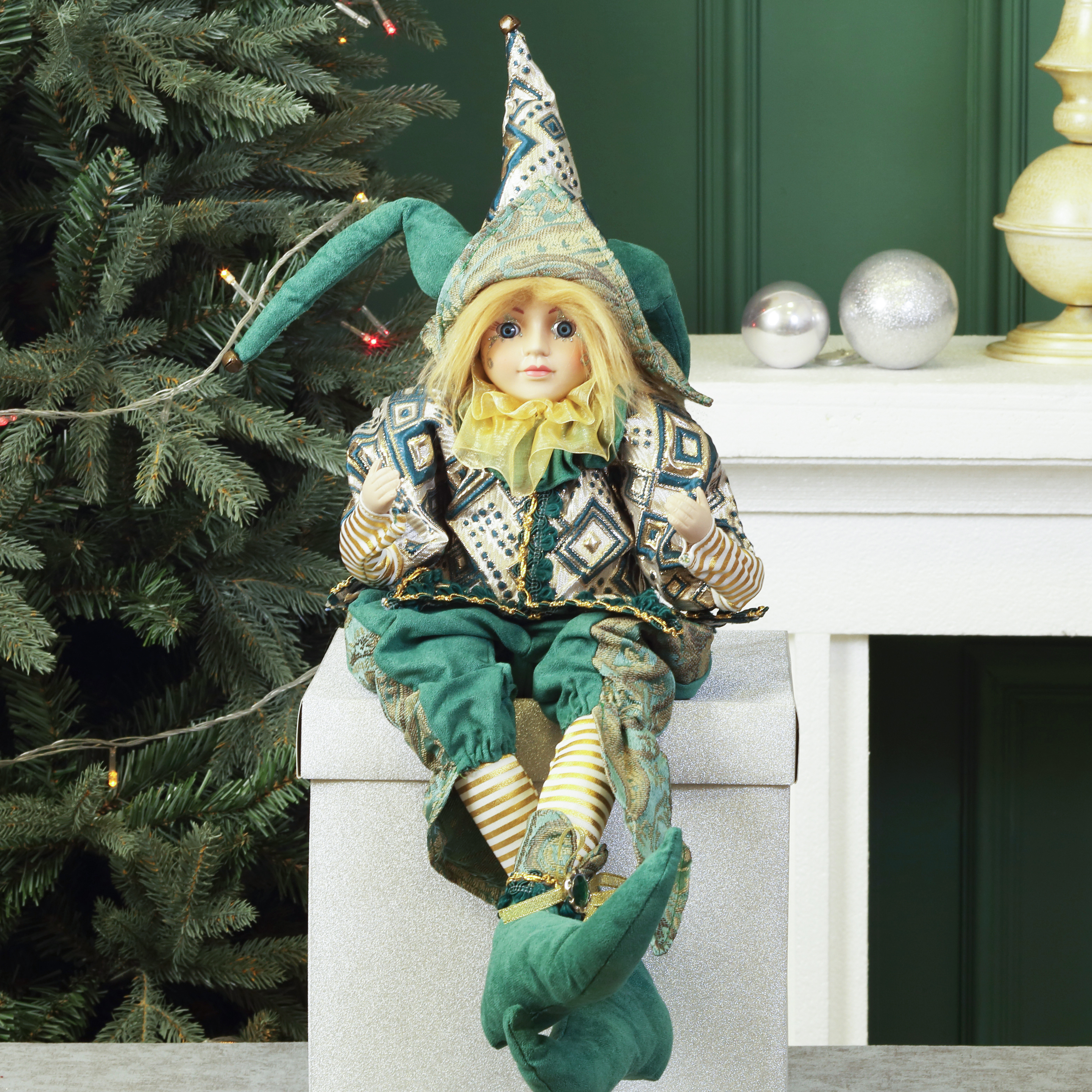 Изображение товара Игрушка Клоун 936384 65/40 см зеленый декоративная фигура коллекционный подарок