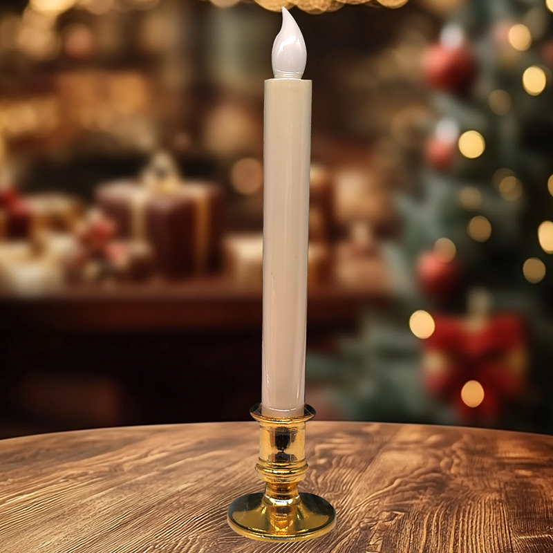 Изображение товара Светящаяся электрическая фигура свеча на подставке для дома 1 LED 5 см цвет желтый