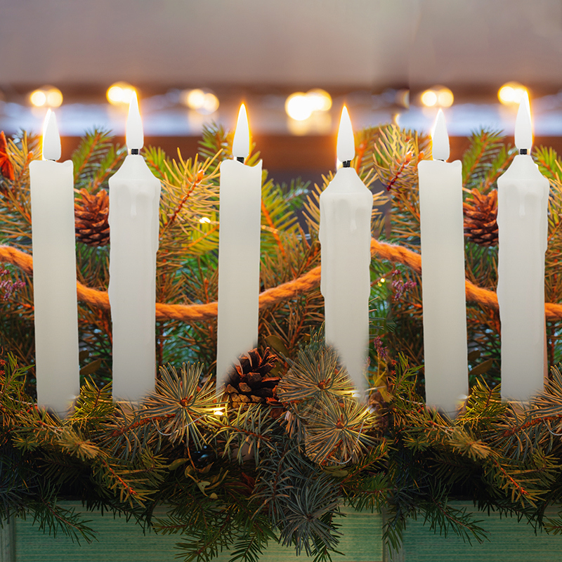 Изображение товара Светящаяся электрическая фигура свечи для дома 1 LED 3.5 см цвет желтый 6 шт.