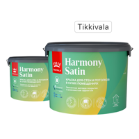 Изображение товара Краска для стен Tikkivala Harmony Satin моющаяся матовая прозрачная база С 9 л