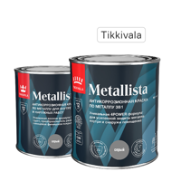 Изображение товара Грунт-эмаль по ржавчине 3 в 1 Tikkivala Metallista гладкая цвет серый 0.8 л
