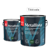 Изображение товара Грунт-эмаль по ржавчине 3 в 1 Tikkivala Metallista гладкая цвет зеленый 2.3 л