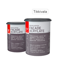 Изображение товара Краска фасадная Tikkivala Facade Acrylate матовая цвет белый база А 0.9 л