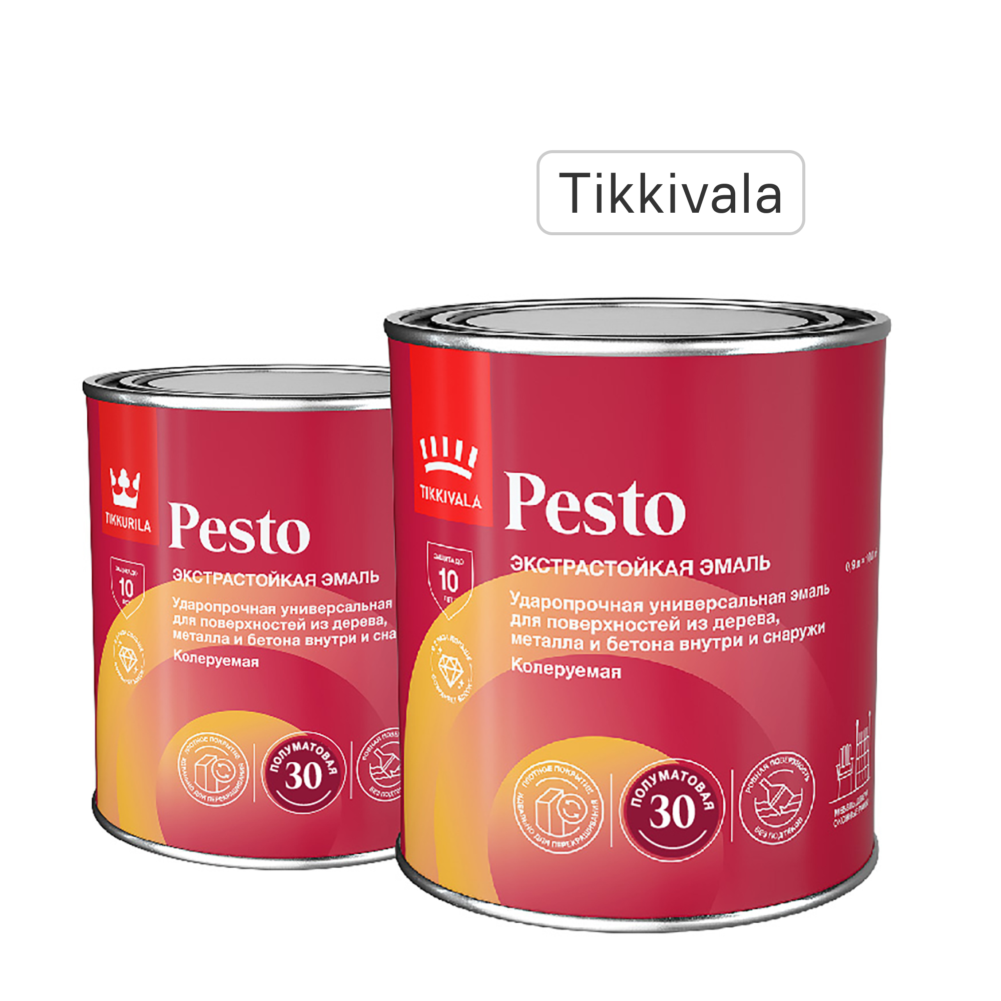 Изображение товара Эмаль Tikkurila Pesto полуматовая прозрачная 0.9л для внутренних и наружных работ