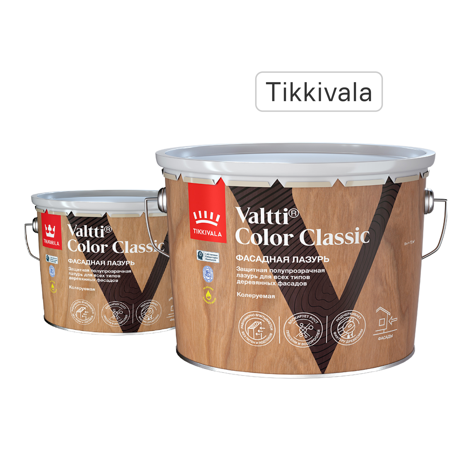 Изображение товара Лазурь содержащая масло Tikkivala Valtti Color Classic База EC бесцветная 9 л