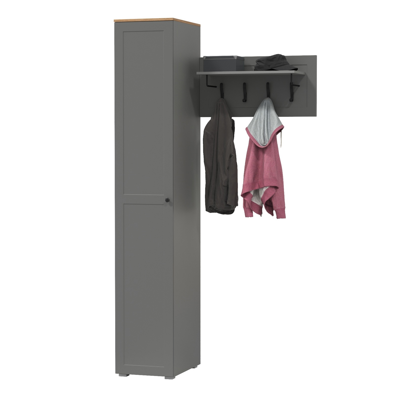 Изображение товара Комплект мебели для прихожей MOBI Остин пр-13-гз серый дуб крафт золото