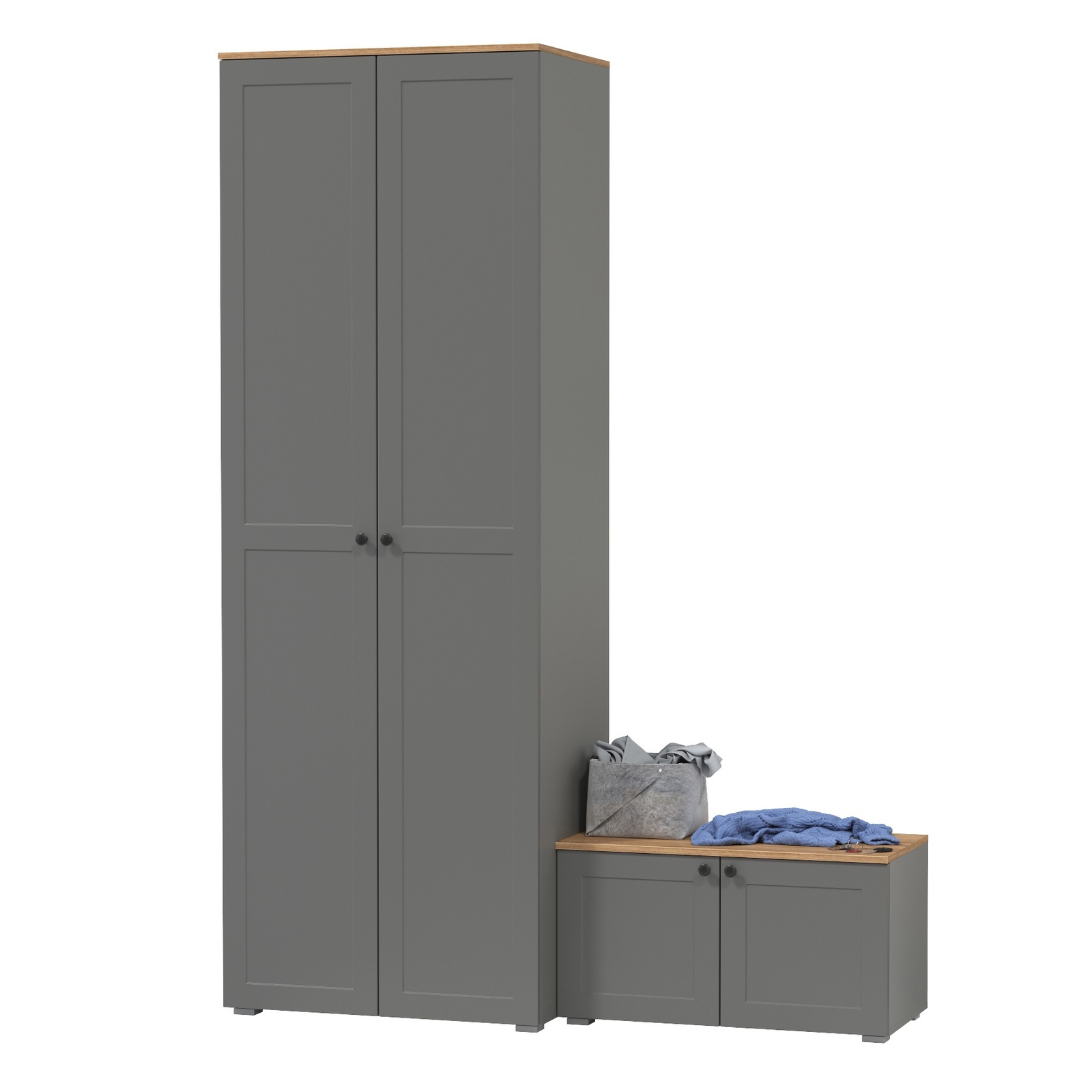 Изображение товара Комплект мебели для прихожей MOBI Остин пр-06-гз 160x230 см серый дуб