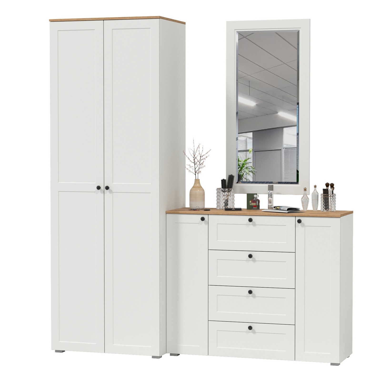 Изображение товара Комплект мебели для прихожей MOBI Остин пр-14-бз 200x230 см белый