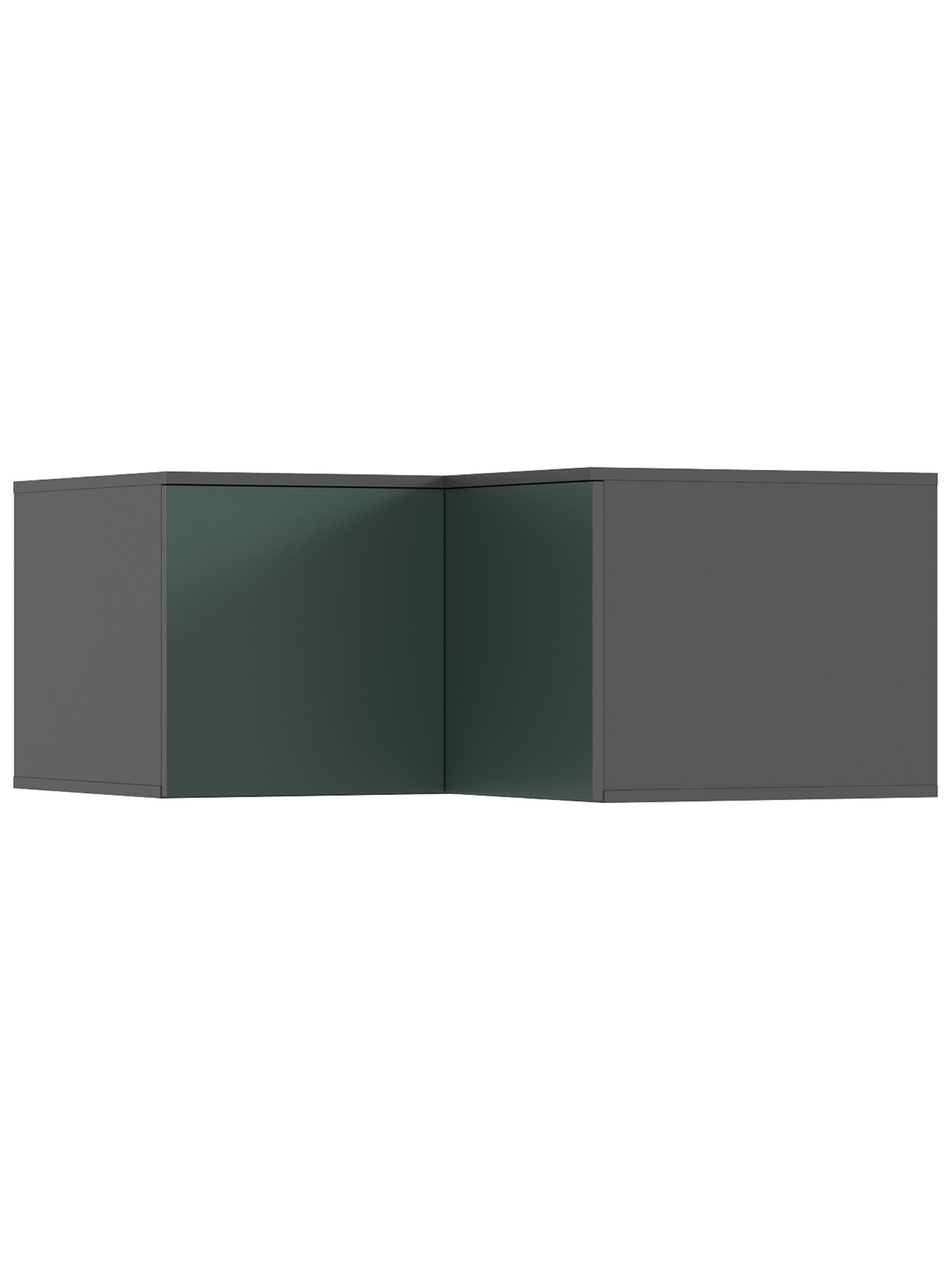 Изображение товара Антресоль к угловому шкафу Сима-ленд Норд 90.6х90.6х41.8 см ЛДСП цвет изумруд/графит