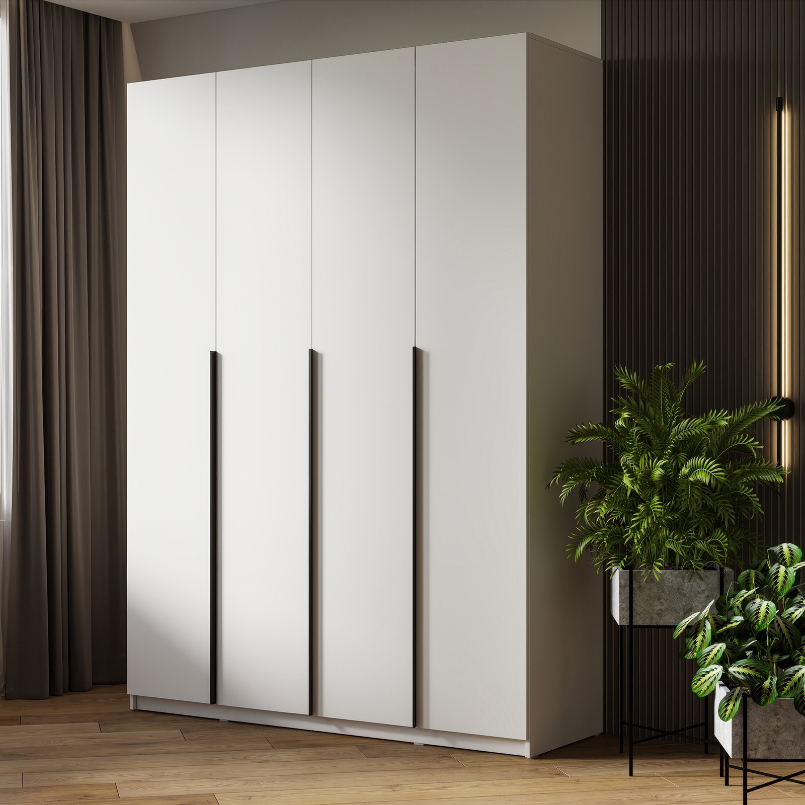 Изображение товара Шкаф распашной Сима-ленд Бруно с 2 дверями 160x50x221 см ЛДСП цвет белый