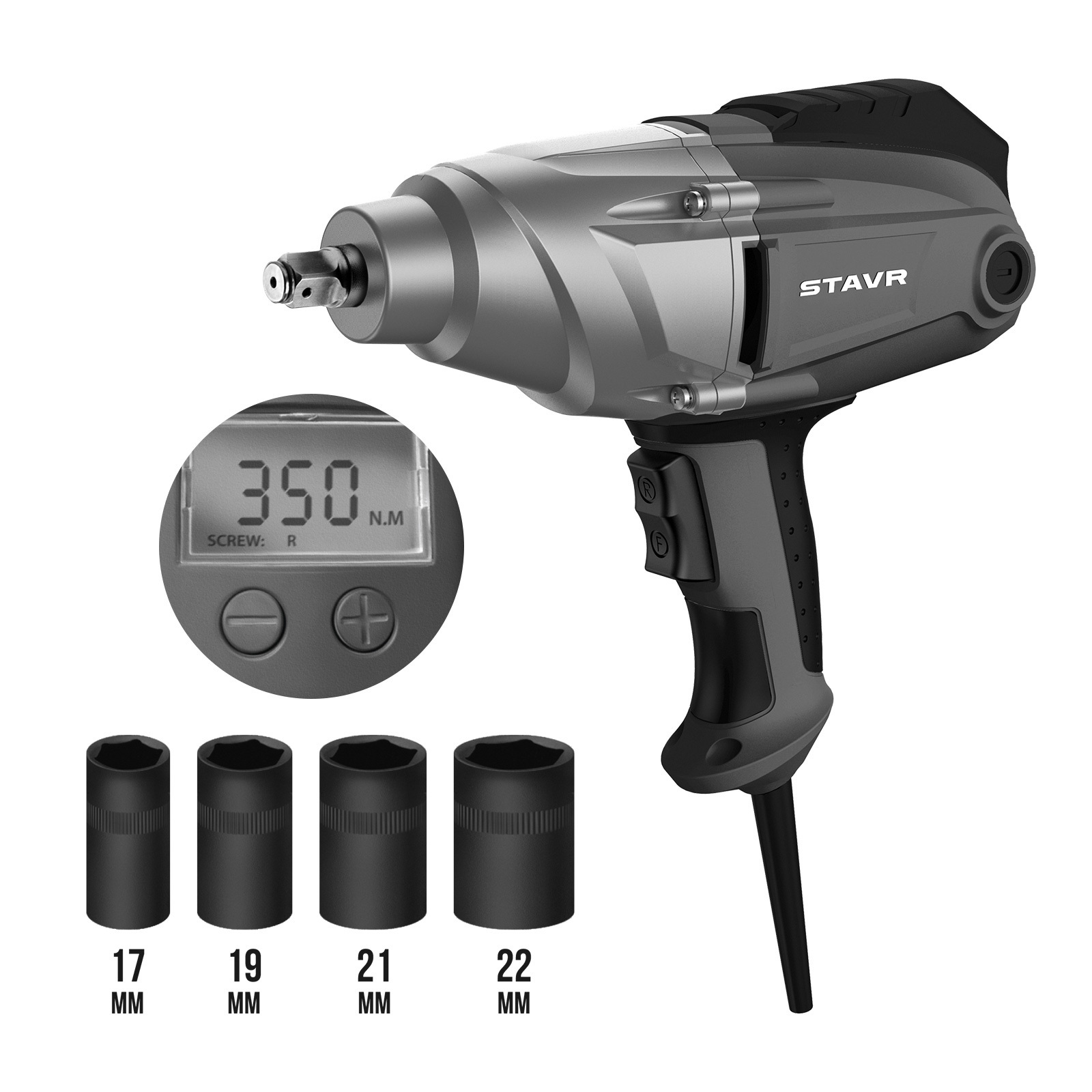 Изображение товара Гайковерт сетевой Stavr SWI 500LCD 1050 Вт, 500 Нм, цифровой дисплей