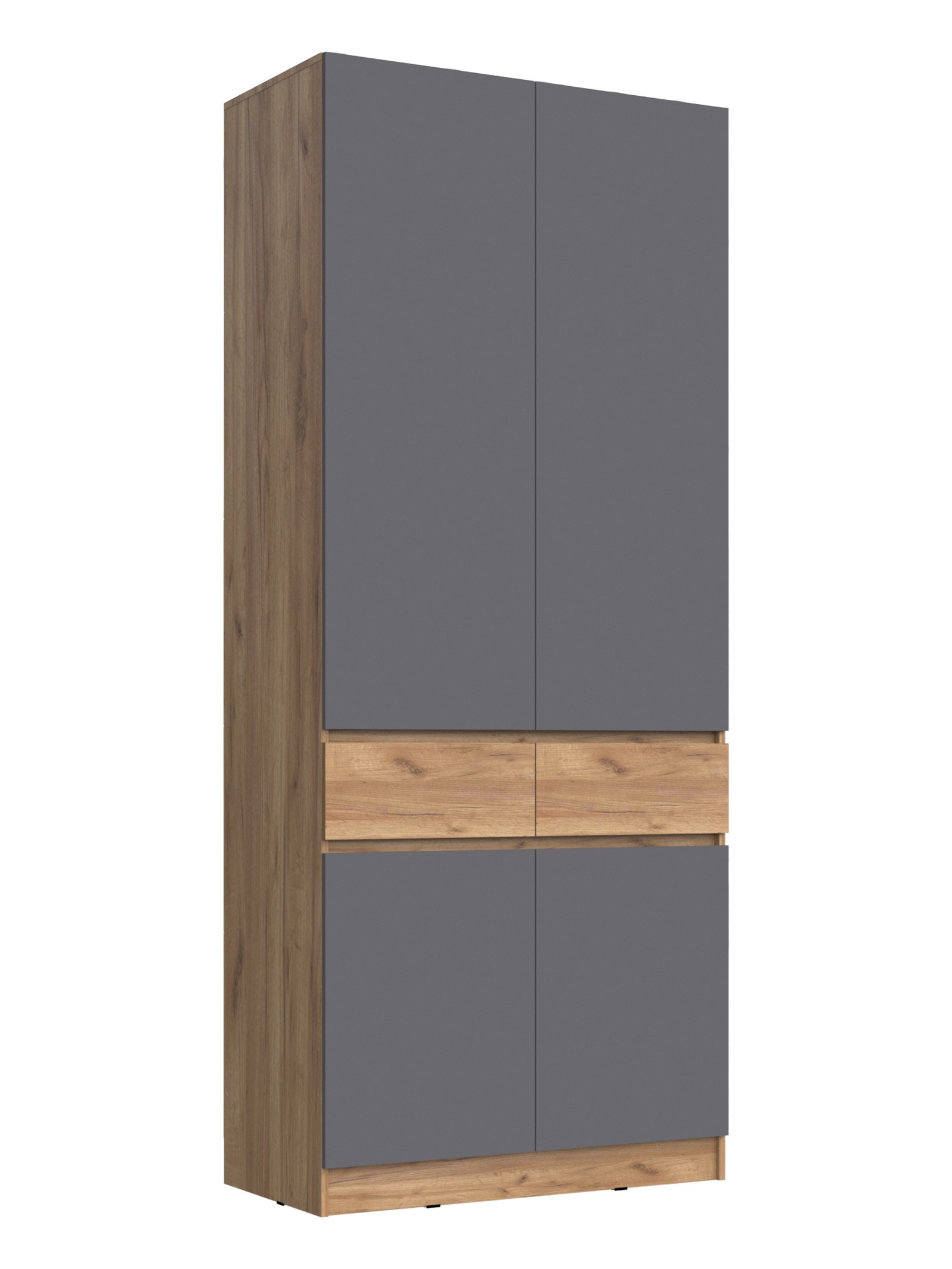 Изображение товара Шкаф распашной Сима-ленд Роджина 2 двери 100x52x240 см дуб крафт графит