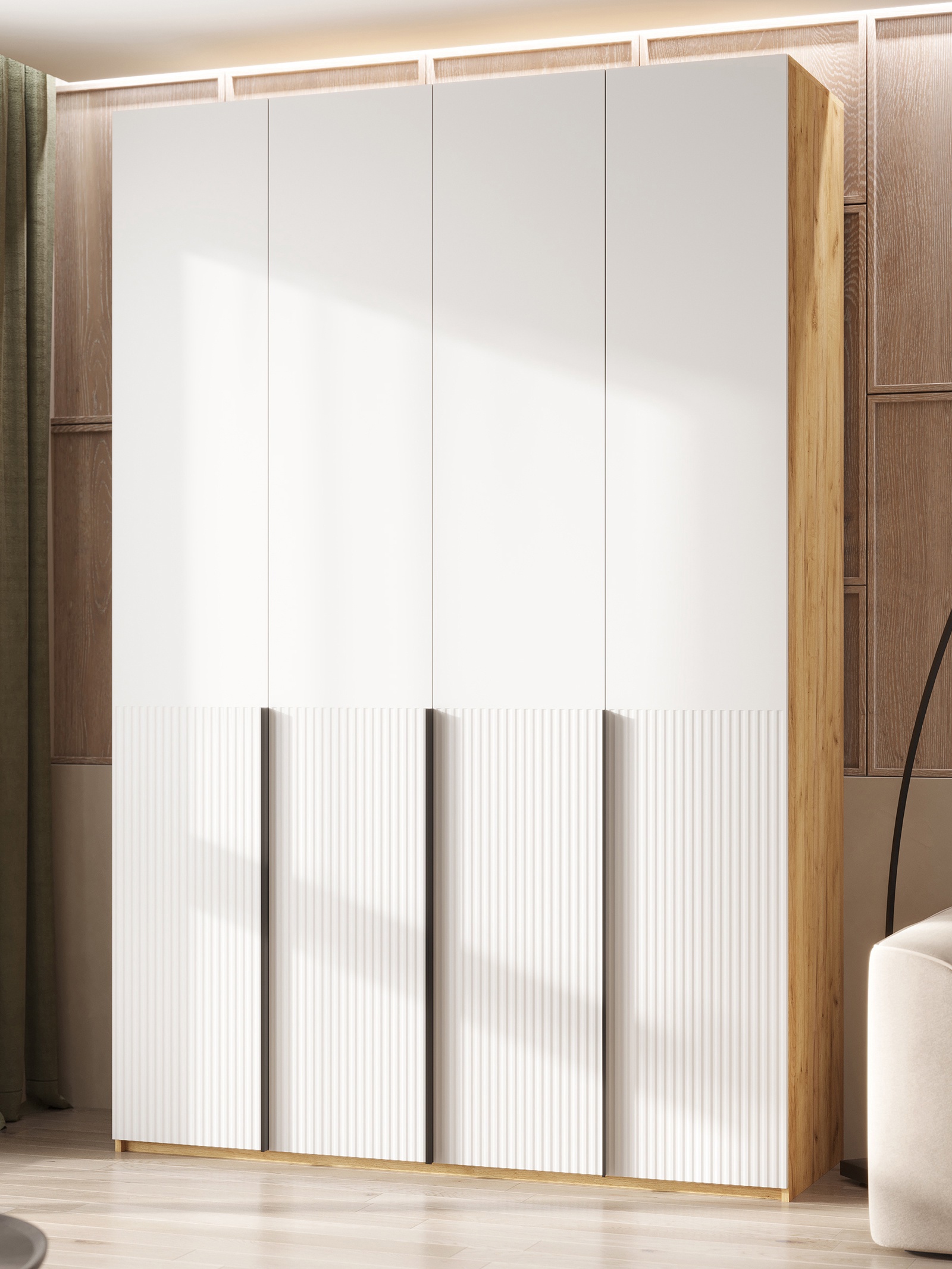 Изображение товара Шкаф распашной Сима-ленд Марвэл с 4 дверями и ящиками 160x50x240 см бежевый