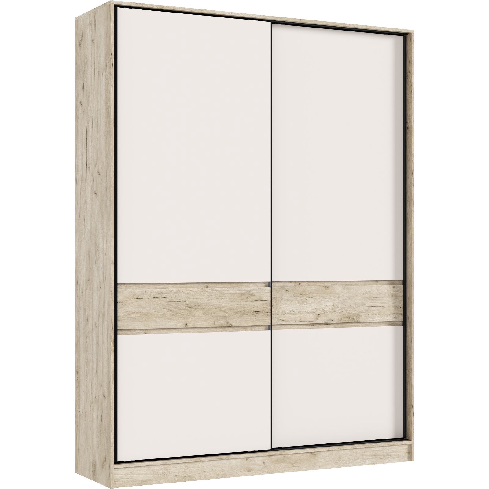 Изображение товара Шкаф-купе Сима-ленд Роджина с 2 дверями 52x180x24 см 5 полок ЛДСП цвет кашемир/дуб крафт серый