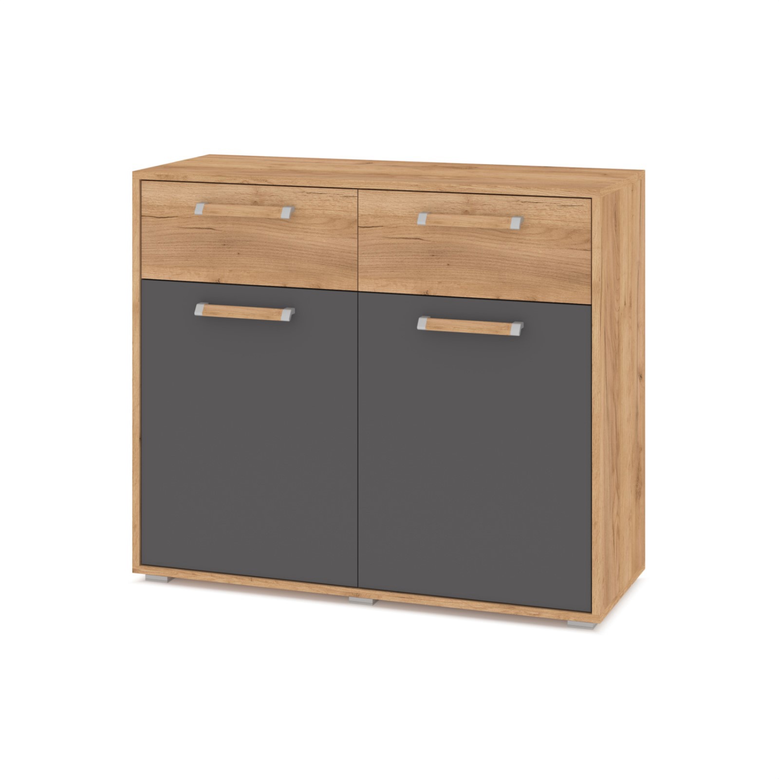 Изображение товара Комод Сима-ленд Флорида 4 ящика 120х84х40 см ЛДСП цвет золотой дуб/графит