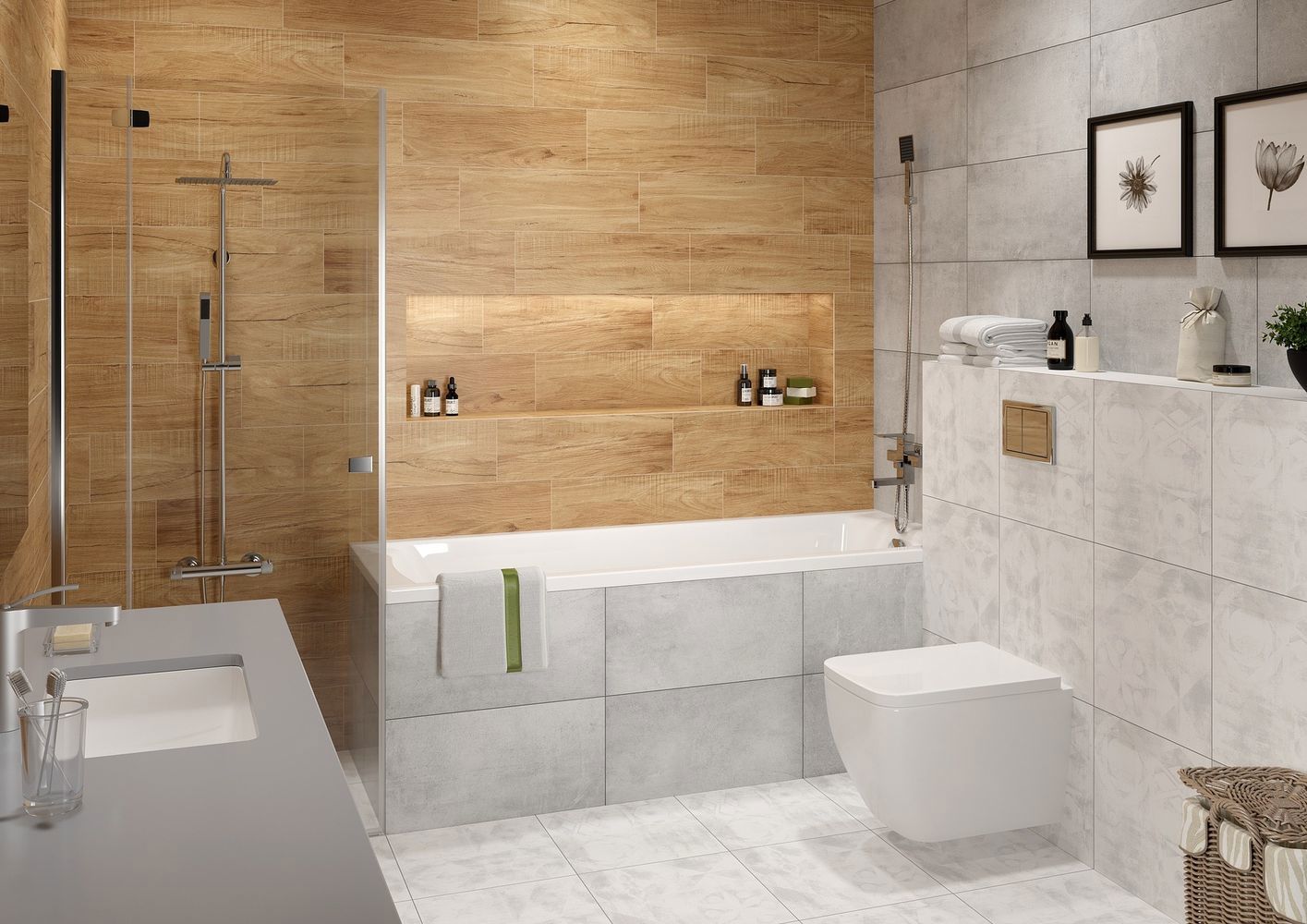 Изображение товара Керамогранит Grasaro Home wood G-82/MR/200x600x9 60x20см цвет коричневый