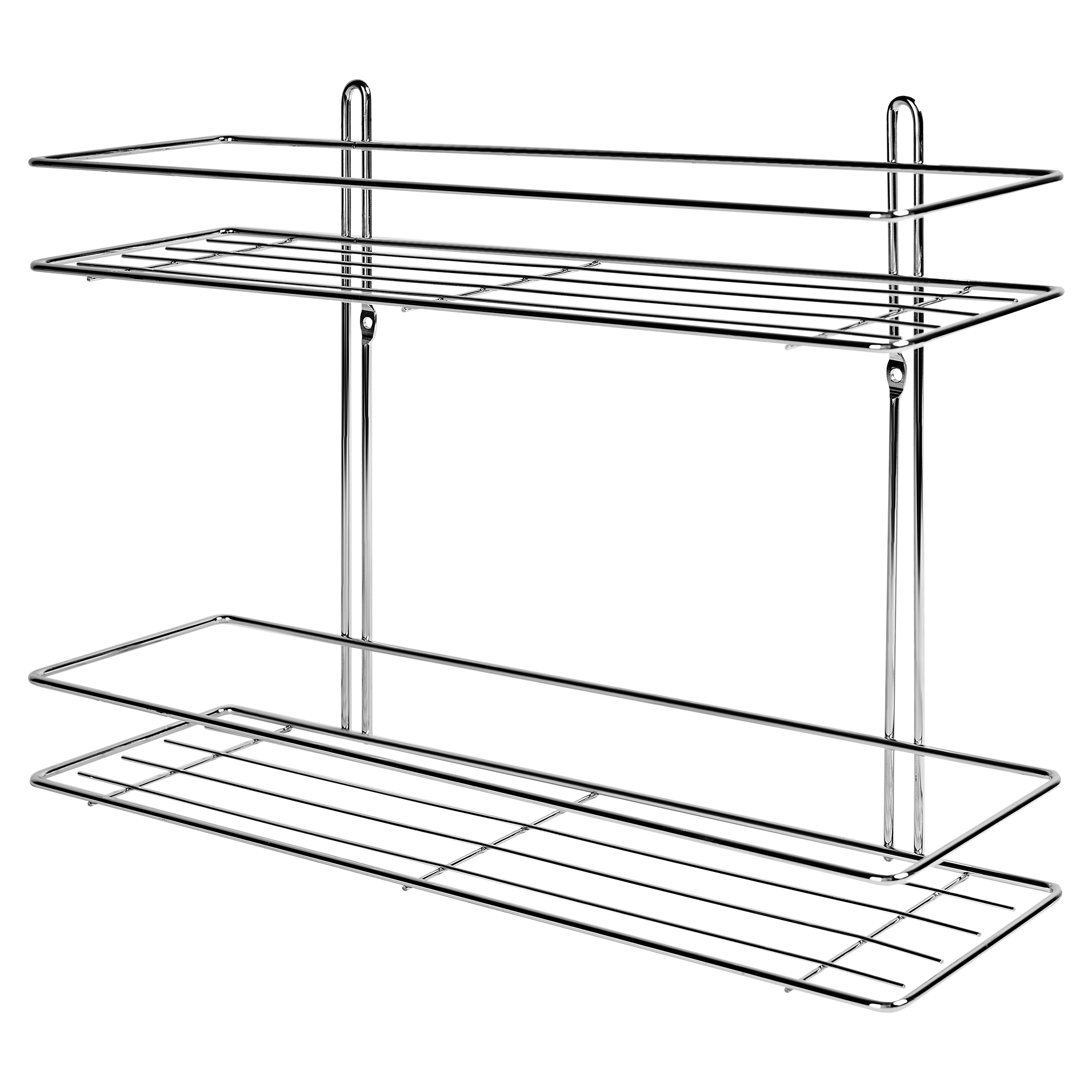 Изображение товара Полка для ванной комнаты Swensa SWR-022 двухъярусная металлическая хромированная