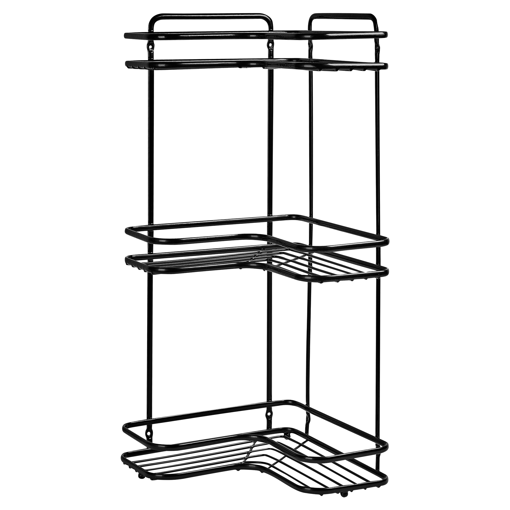 Изображение товара Полка для ванной Swensa Termo SWR-1004 трёхъярусная угловая металл цвет чёрный
