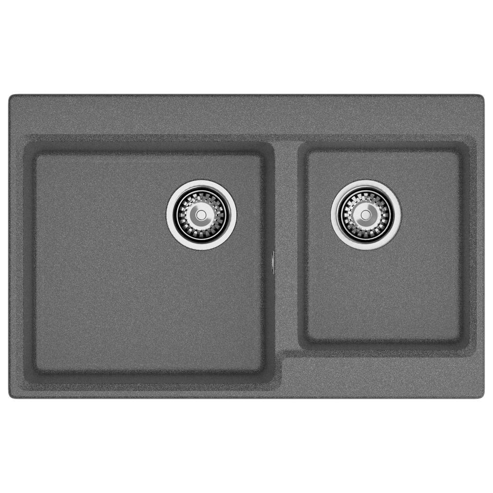 Изображение товара Мойка для кухни Granfest LV-780K графит 50x78 см глубина чаши 20 см искусственный камень цвет графит