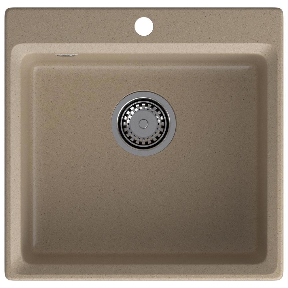 Изображение товара Мойка для кухни Granfest 50x51 см глубина чаши 20 см искусственный камень цвет песочный