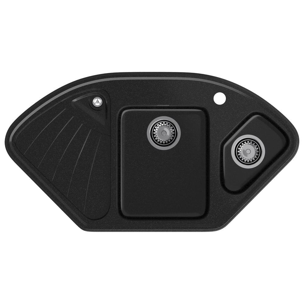 Изображение товара Мойка для кухни Granfest 56x103.9 см глубина чаши 18.5 см искусственный камень цвет черный Изображение товара Мойка для кухни Granfest 56x103.9 см глубина чаши 18.5 см искусственный камень цвет черный