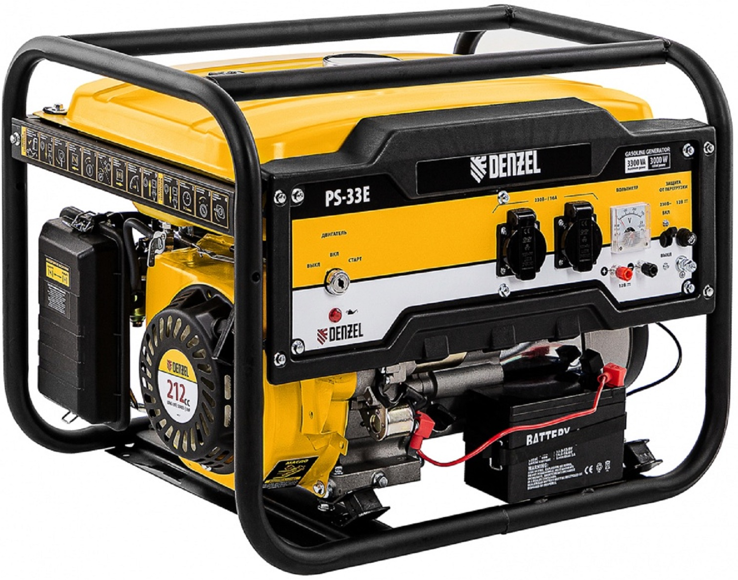 Изображение товара Генератор бензиновый Denzel PS-33E, 3.3 кВт