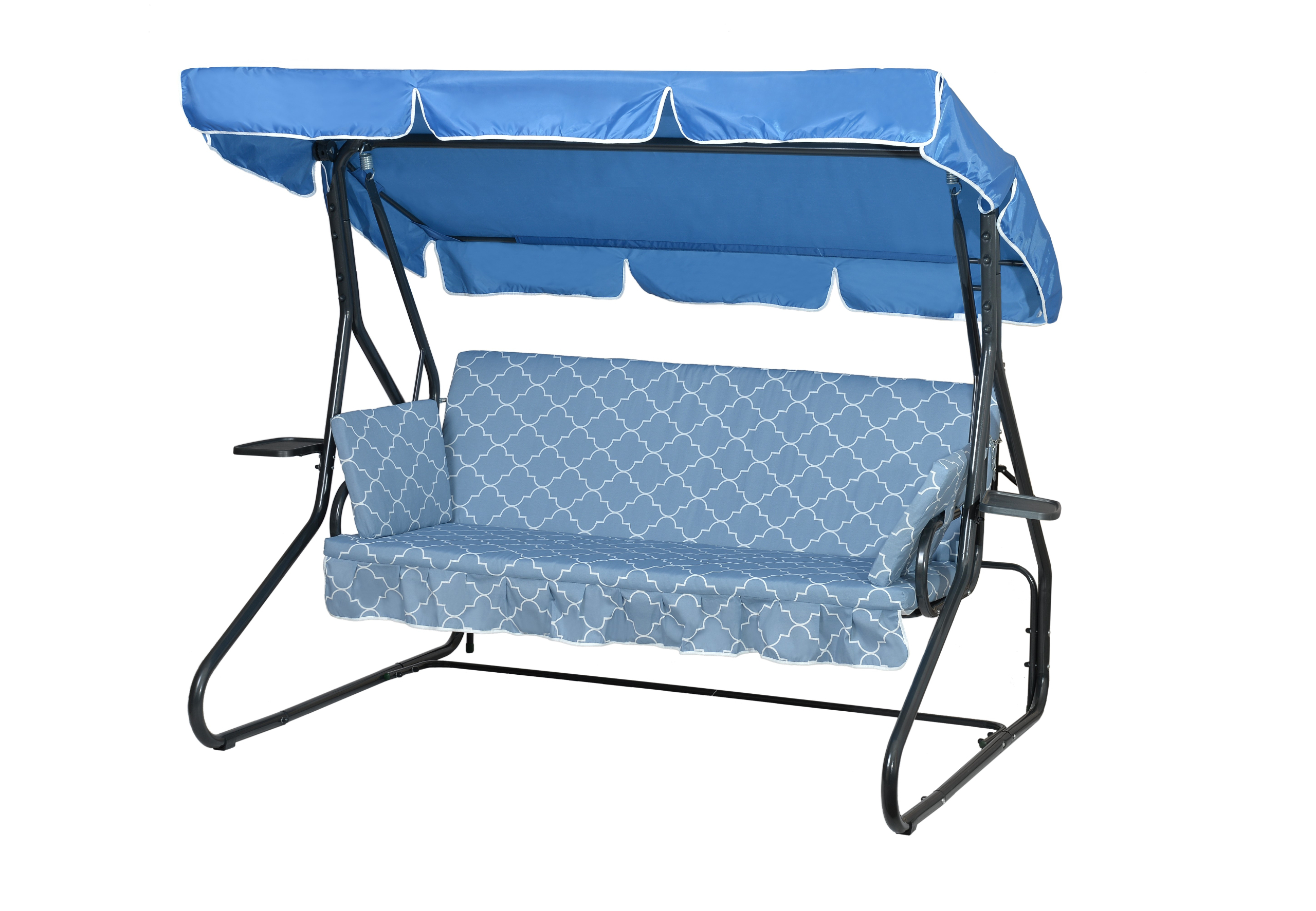 Изображение товара Качели садовые BEGINIA Losanna двухместные до 280 кг антрацит голубой