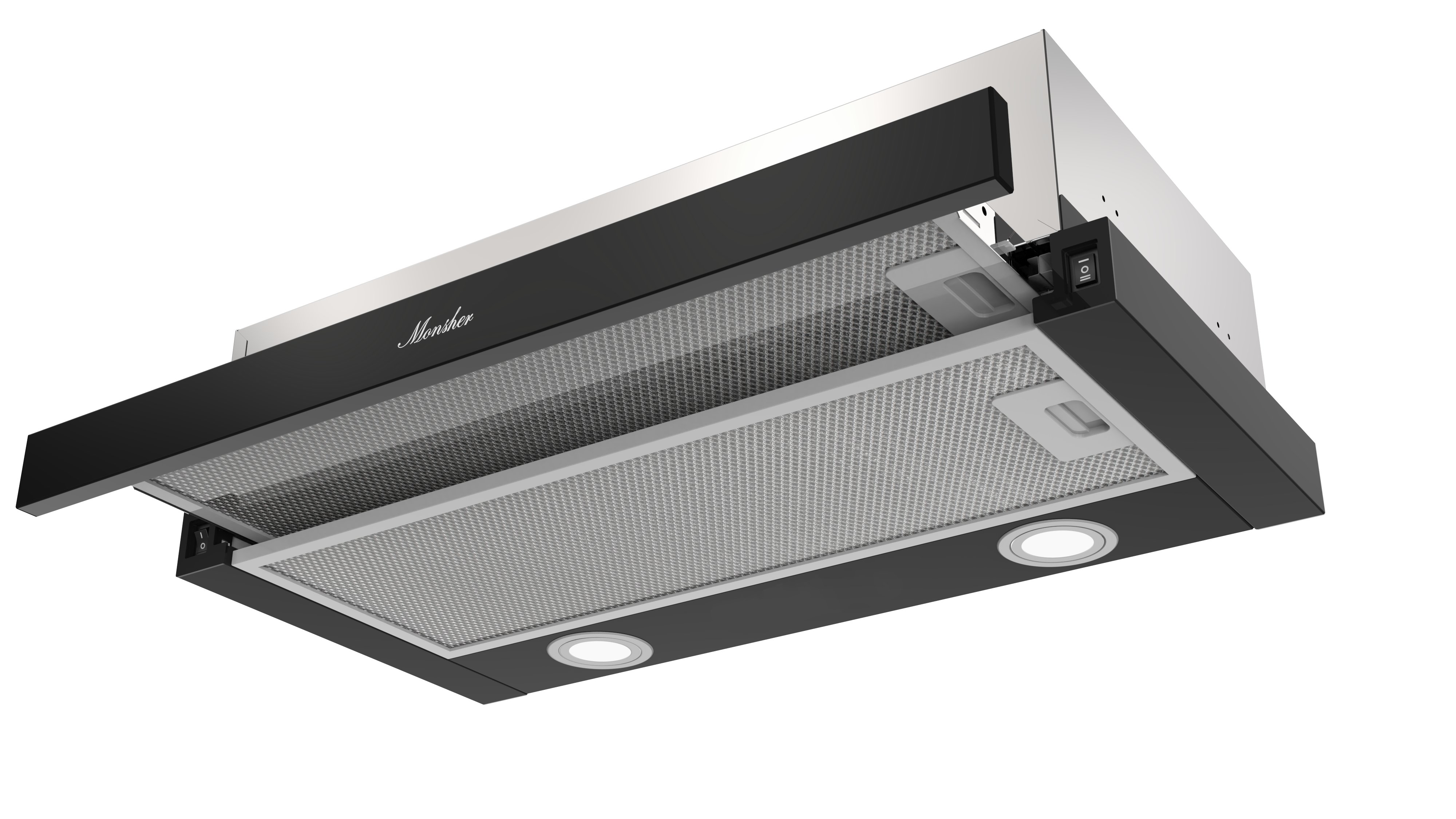 Изображение товара Вытяжка Monsher Laura 60 Noir встроенная 550м³/ч черная с освещением