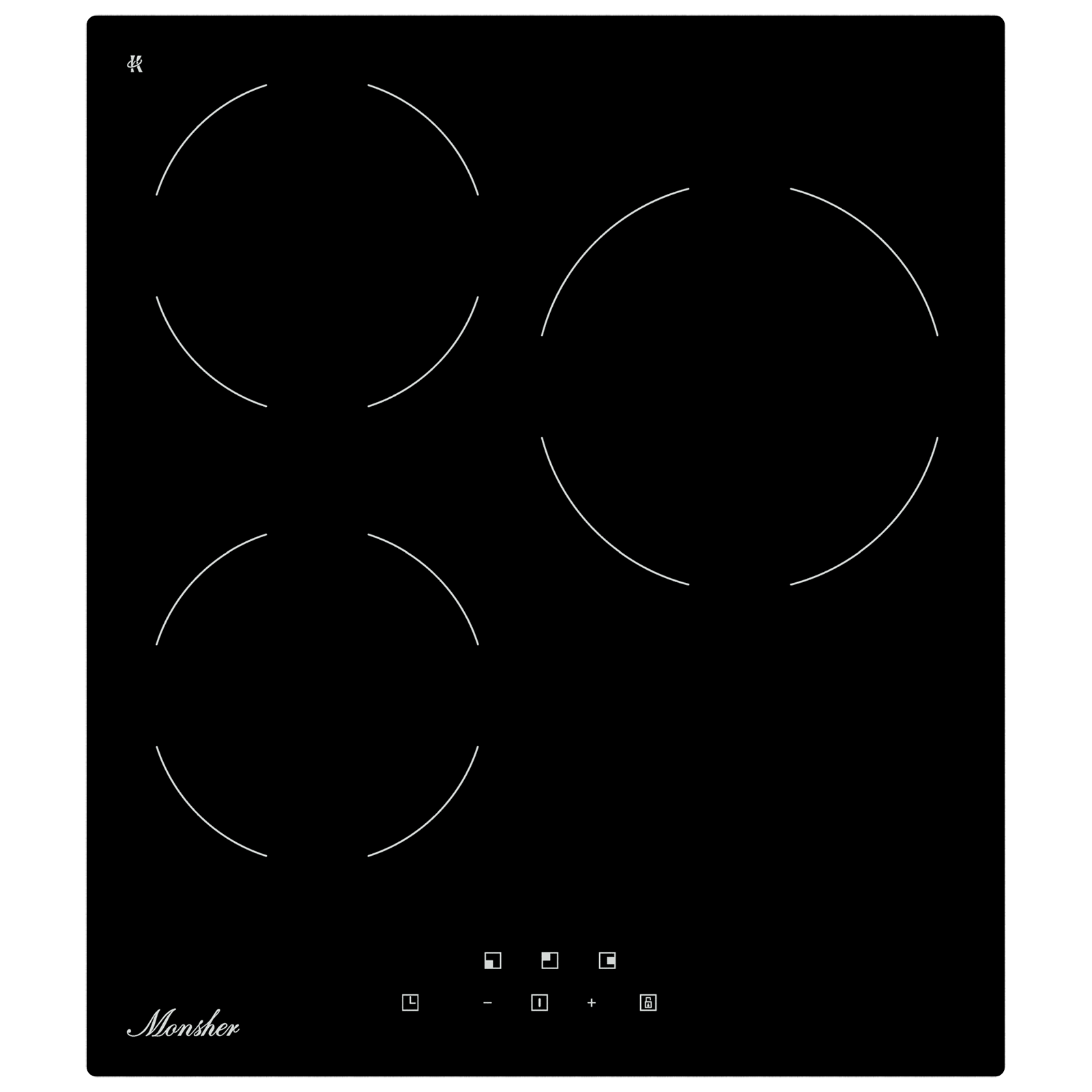 Изображение товара Электрическая варочная панель Monsher MHE 43 3 конфорки черный Hi-Light