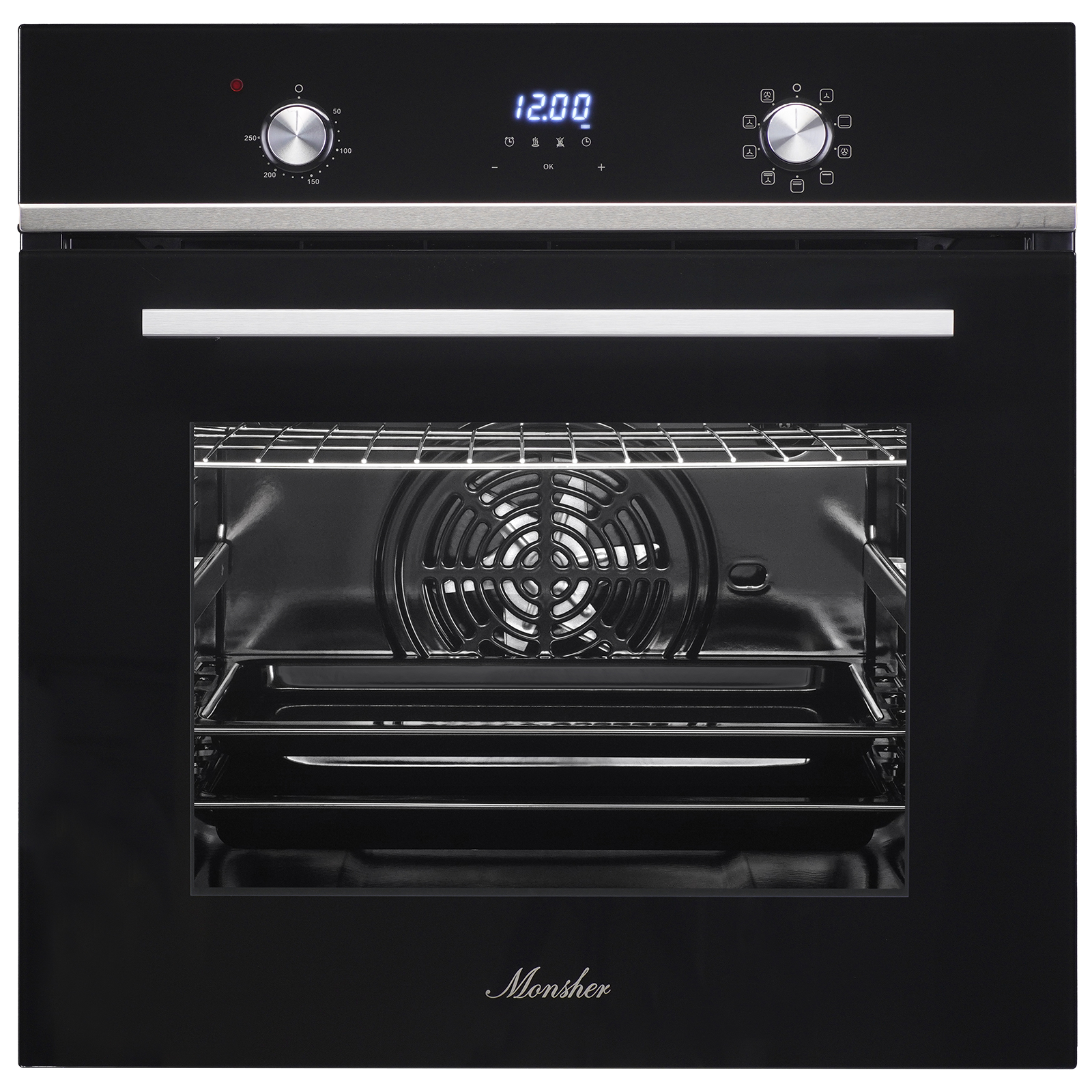 Изображение товара Духовой шкаф Monsher MOE 6193 Acier 59.5x60x57.5 см цвет чёрный/нержавеющая сталь