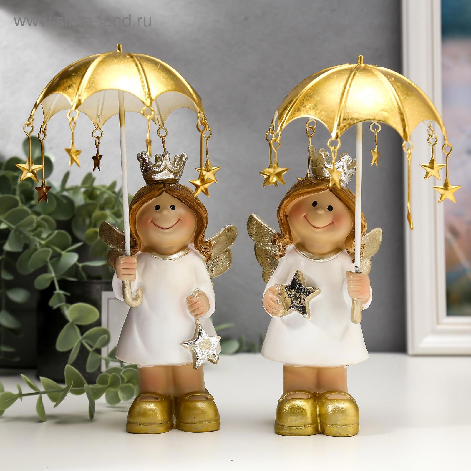 Изображение товара Ангел-принцесса со звёздочкой под зонтом — декоративный предмет Сима-ленд