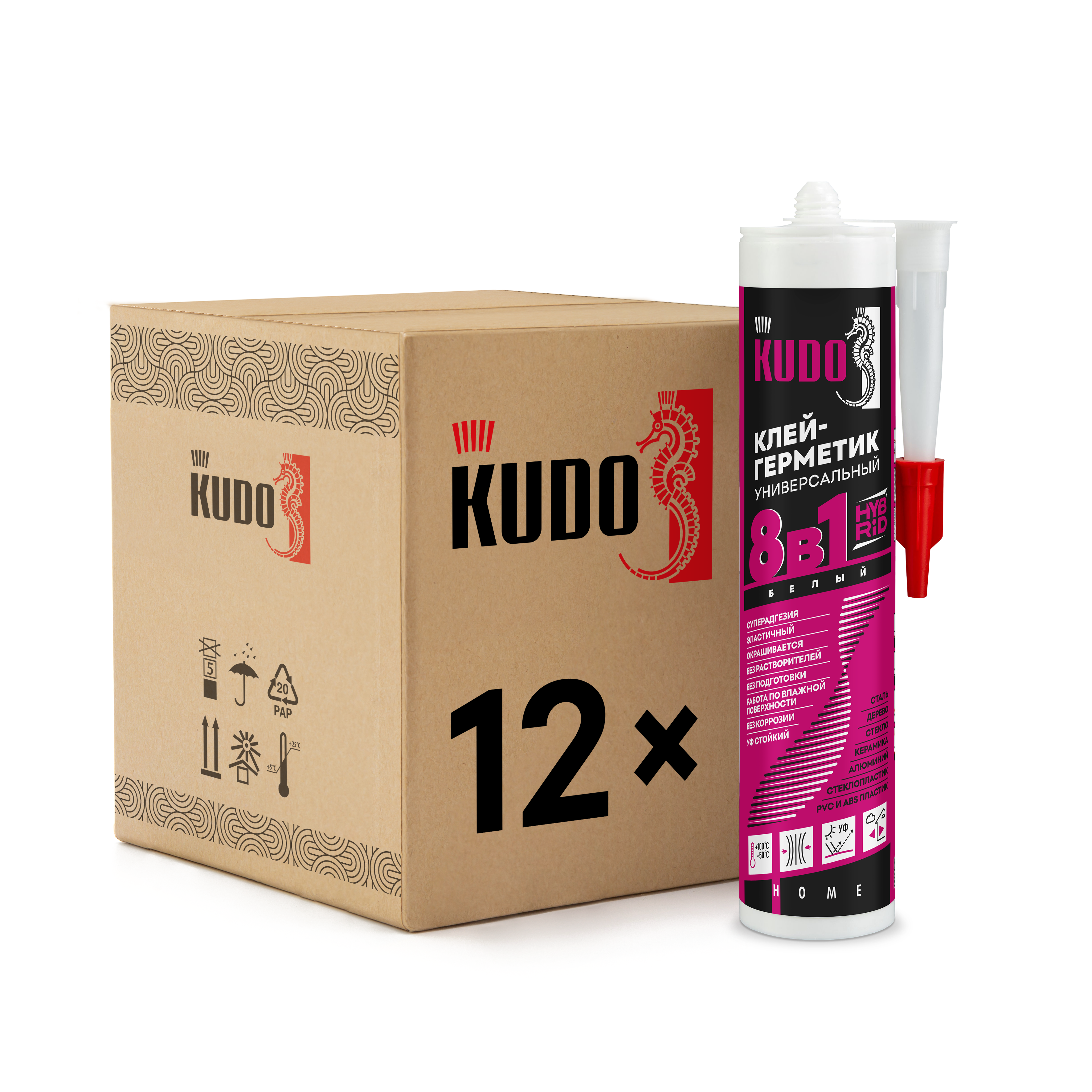 Изображение товара Универсальный клей-герметик KUDO home KBK-561 8в1 белый, морозостойкий