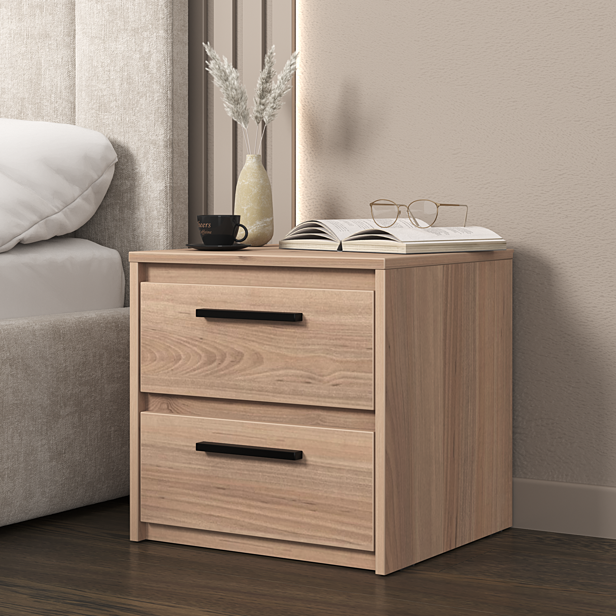 Изображение товара Тумба прикроватная Лион 2 ящика 45х44.5х41.6 см ЛДСП цвет дуб комано