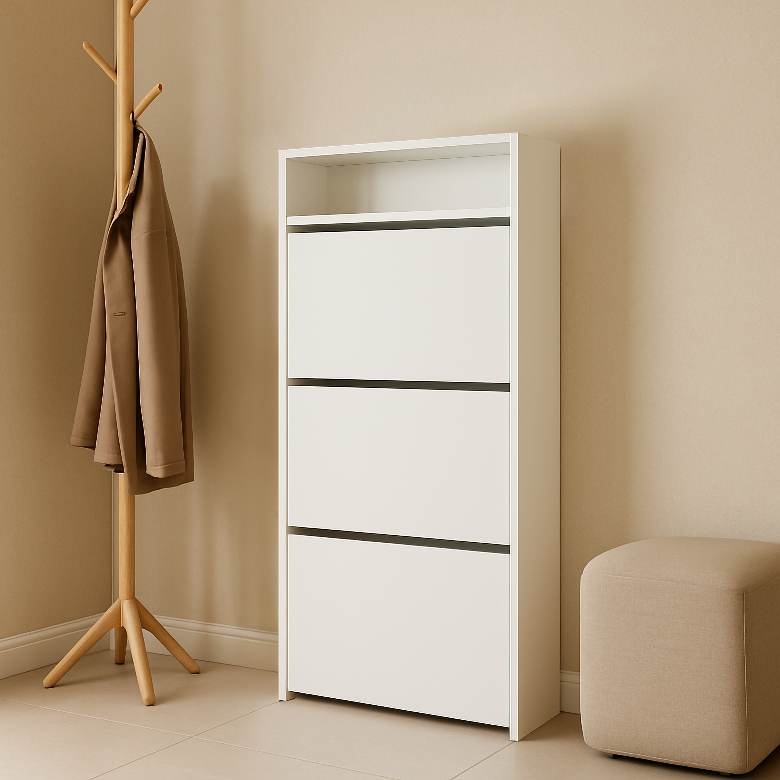 Изображение товара Обувница 3 ящика 50х126.3х17.3 см белая