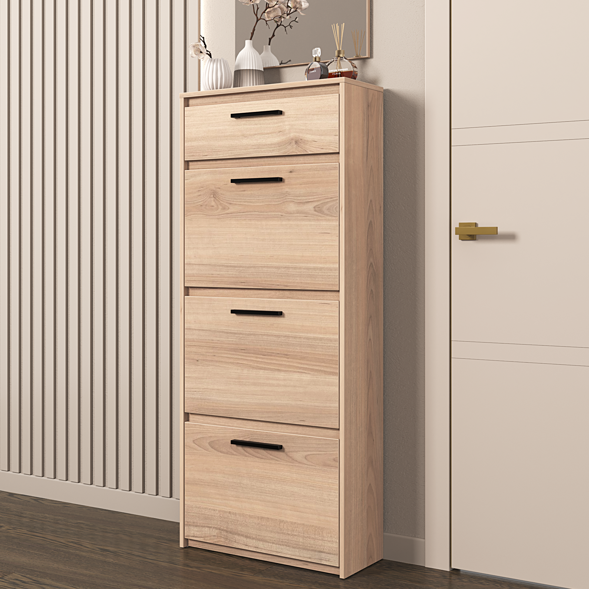 Изображение товара Шкаф для обуви Лион 60х143.5х24 см с 3 ящиками цвет дуб комано