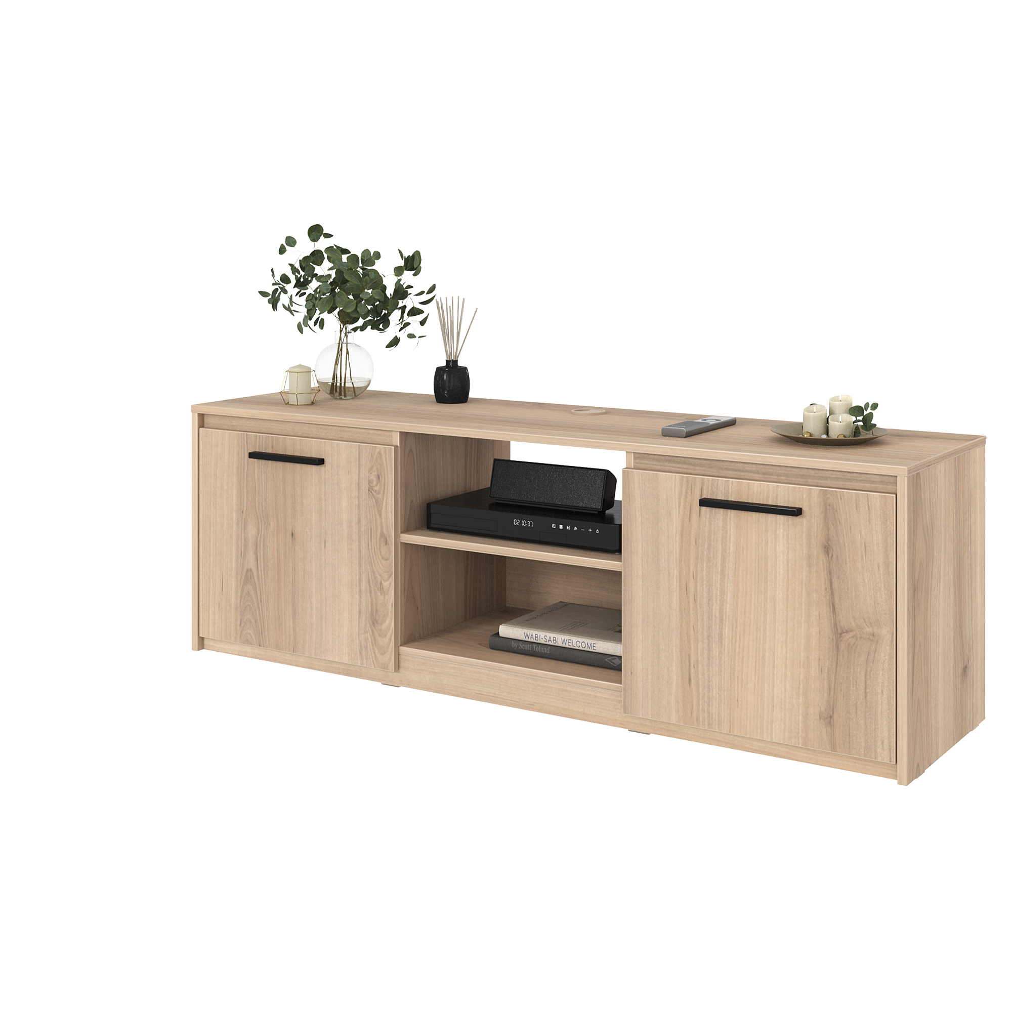 Тумба под телевизор Лион 150х50х41.6 см ЛДСП цвет дуб комано