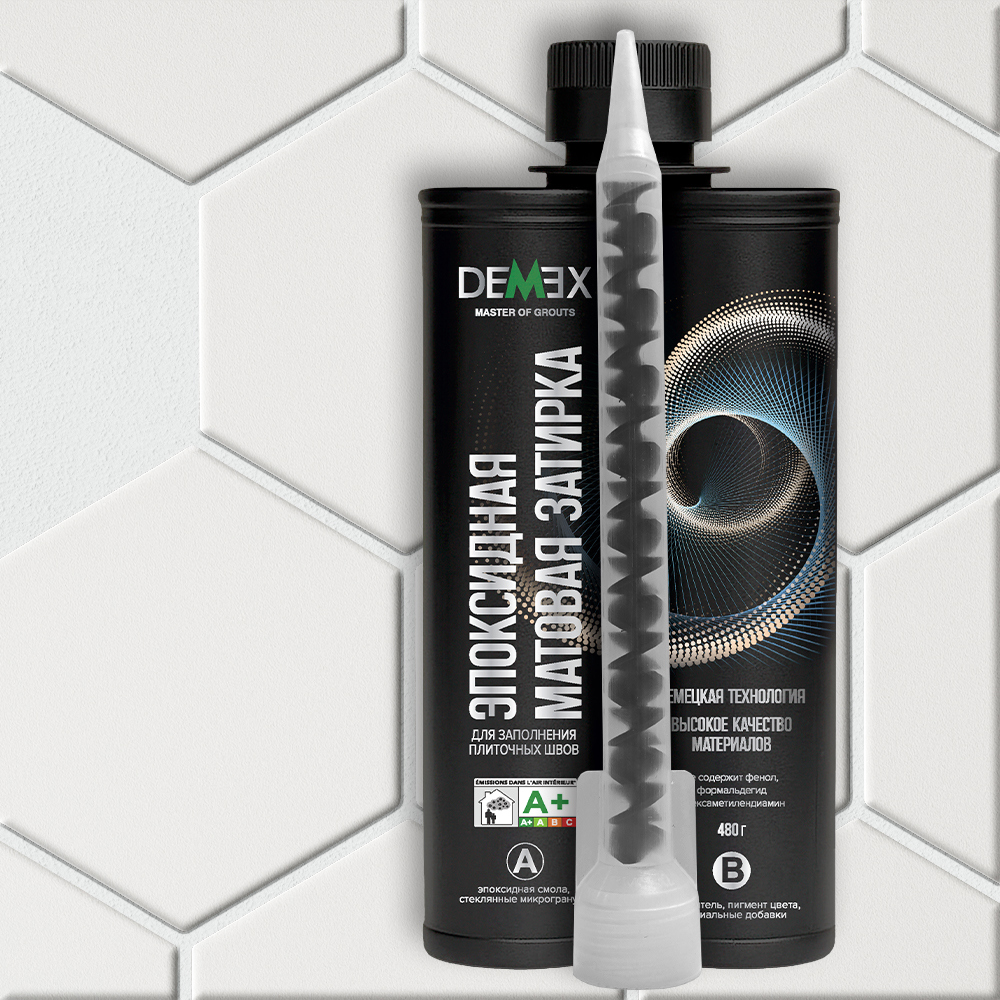 Изображение товара Затирка эпоксидная матовая Demex 306 цвет лунный белый 400 грамм