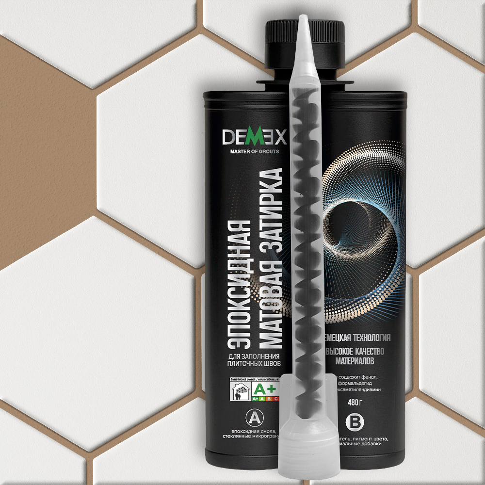 Изображение товара Эпоксидная затирка Demex 305, двухкомпонентная, цвет карамель, 400 г