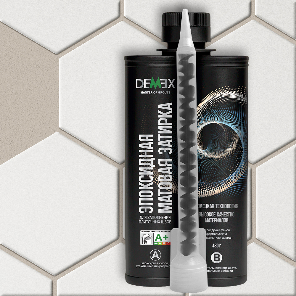 Изображение товара Эпоксидная затирка Demex 304 крем-брюле 400 г двойная туба для внутренних и наружных работ