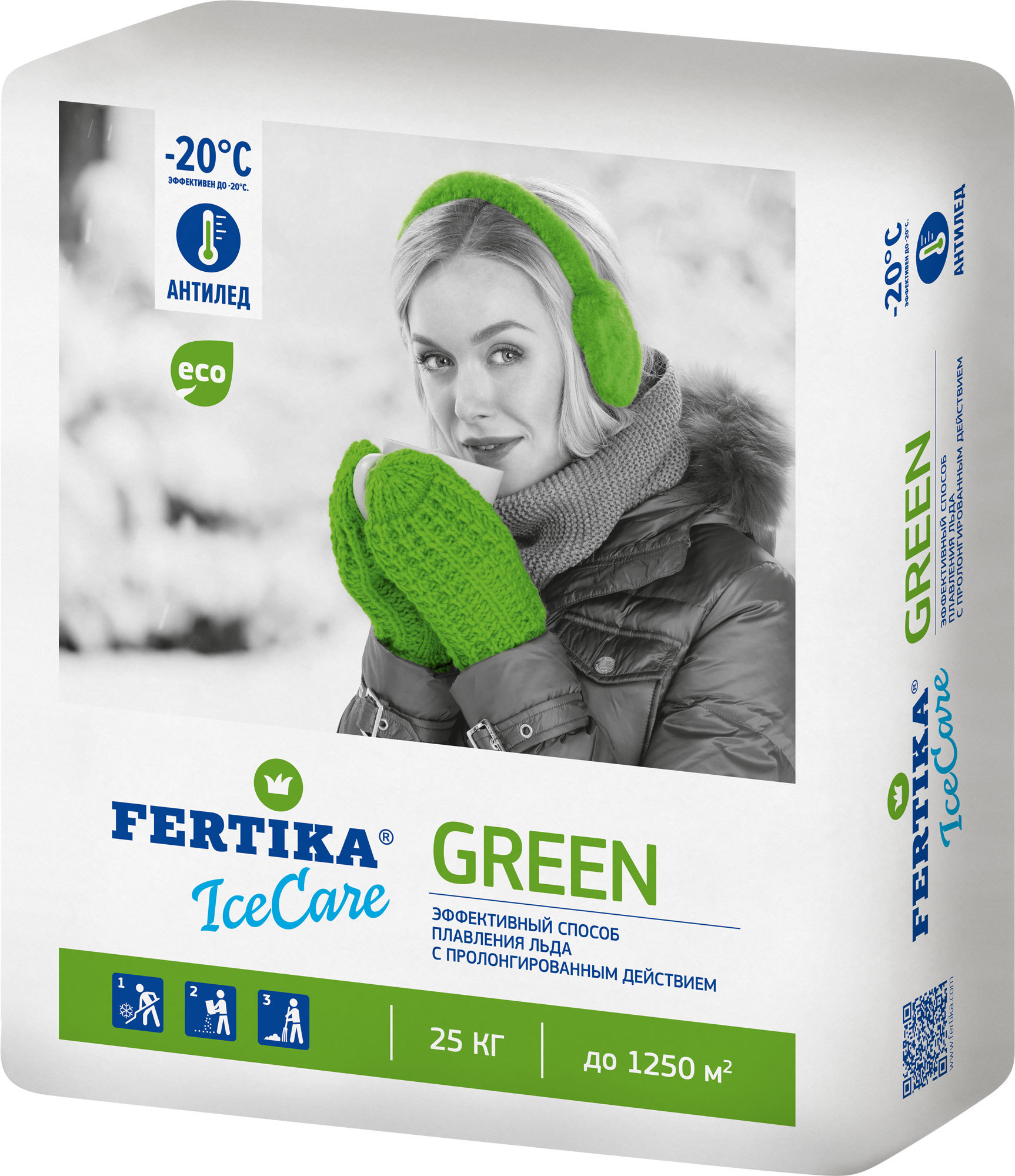 Изображение товара Противогололедные реагенты Fertika Icecare Green 25 кг