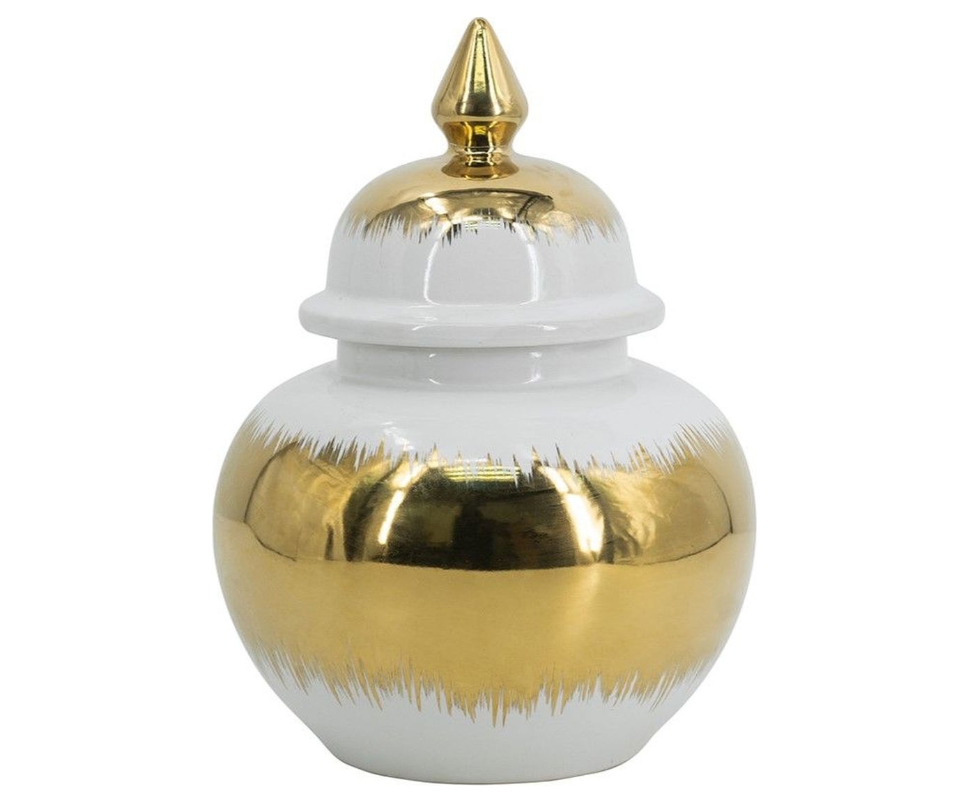 Изображение товара Декор Гласар 61203 — керамическая ваза с золотистыми фрагментами, 24x18 см