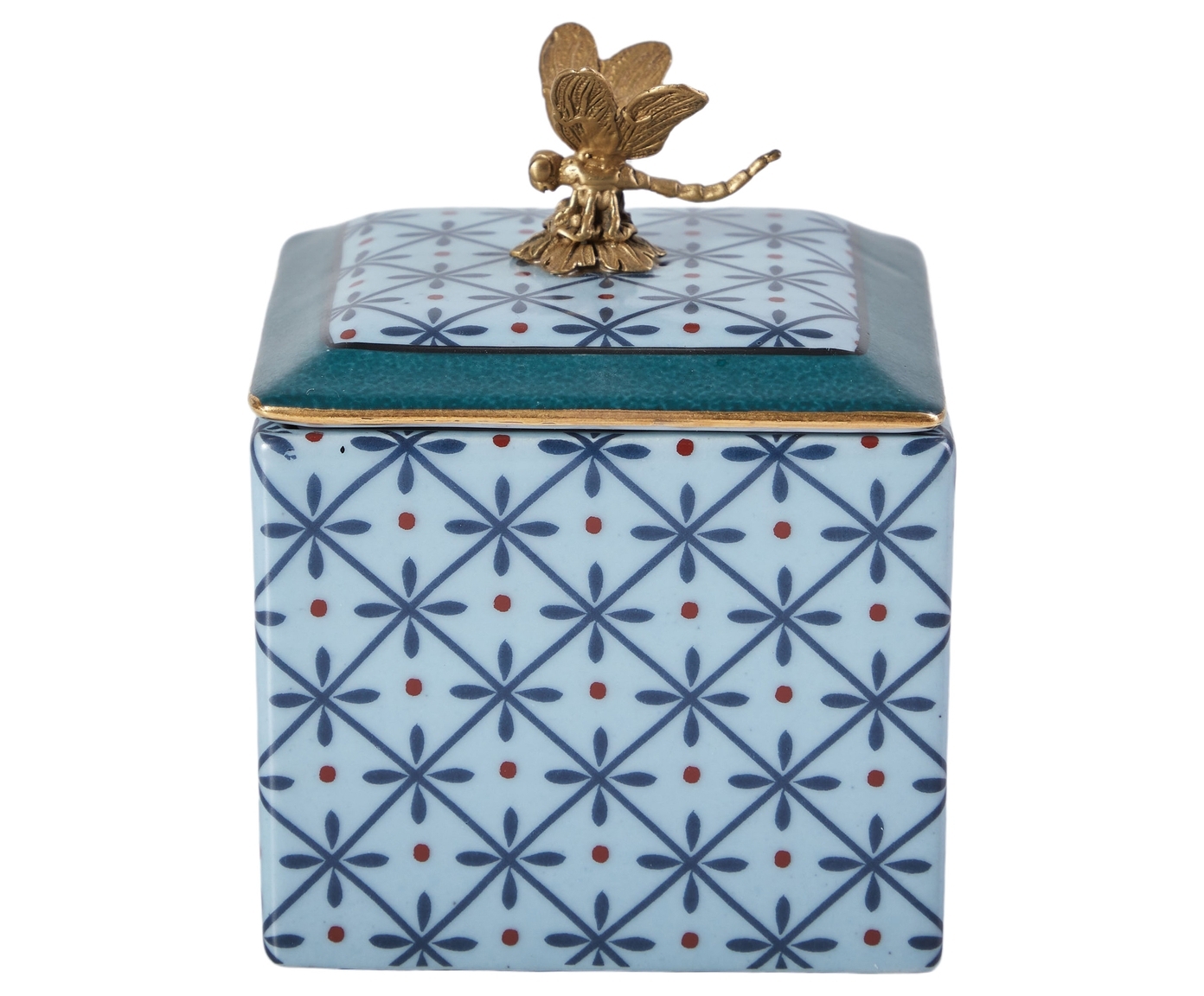 Изображение товара Шкатулка Гласар Стрекоза фарфор цвет синий