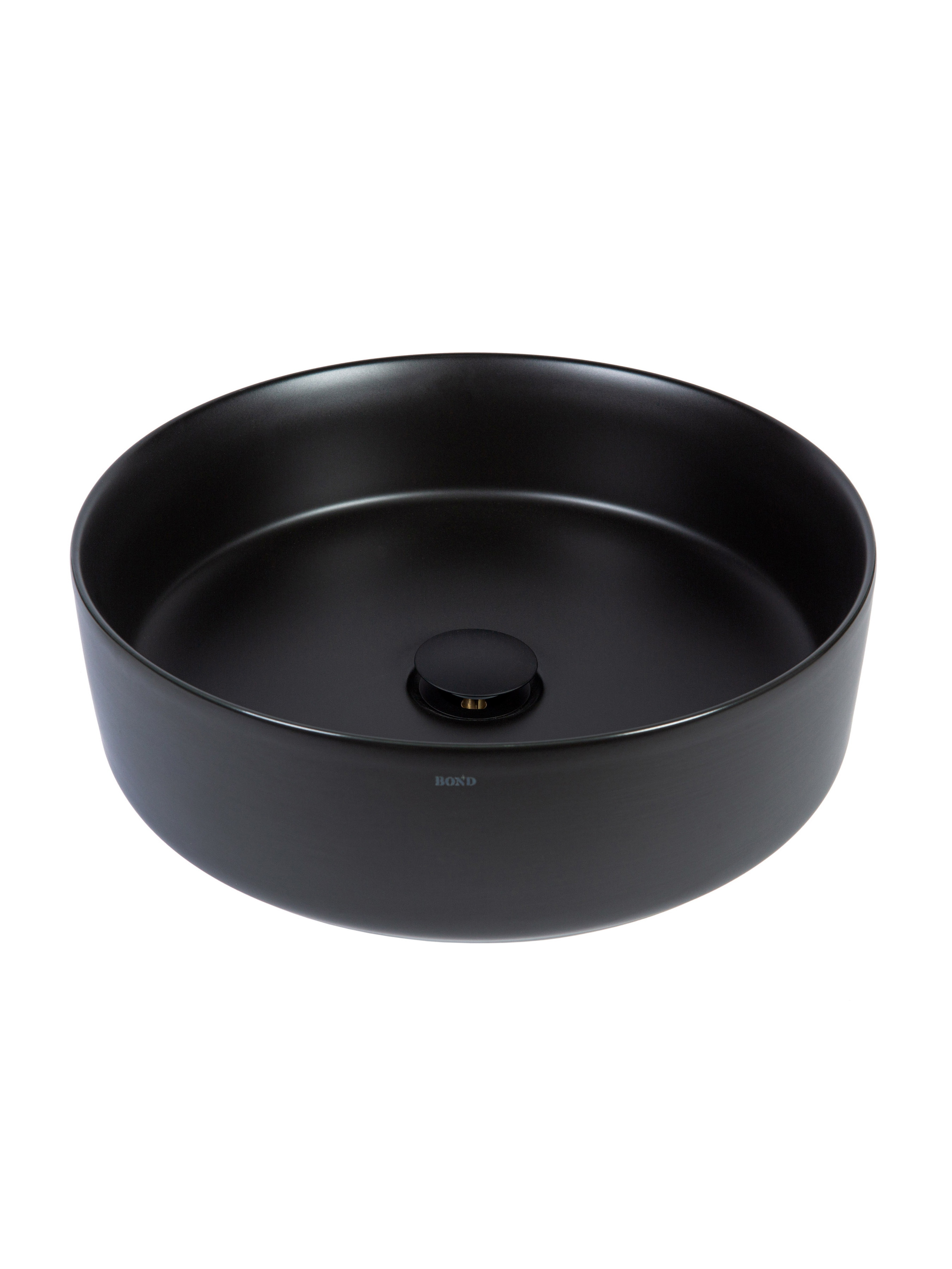 Изображение товара Накладная раковина черная 39см Bond S53-398 круглая глянцевая