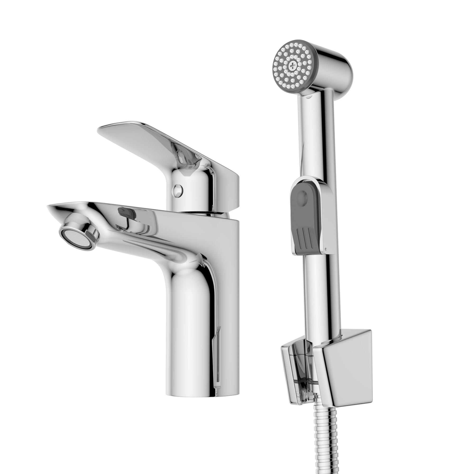 Изображение товара Смеситель для раковины BelBagno DUE-LVM/HGN-CRM-W0 с гигиеническим душем хром