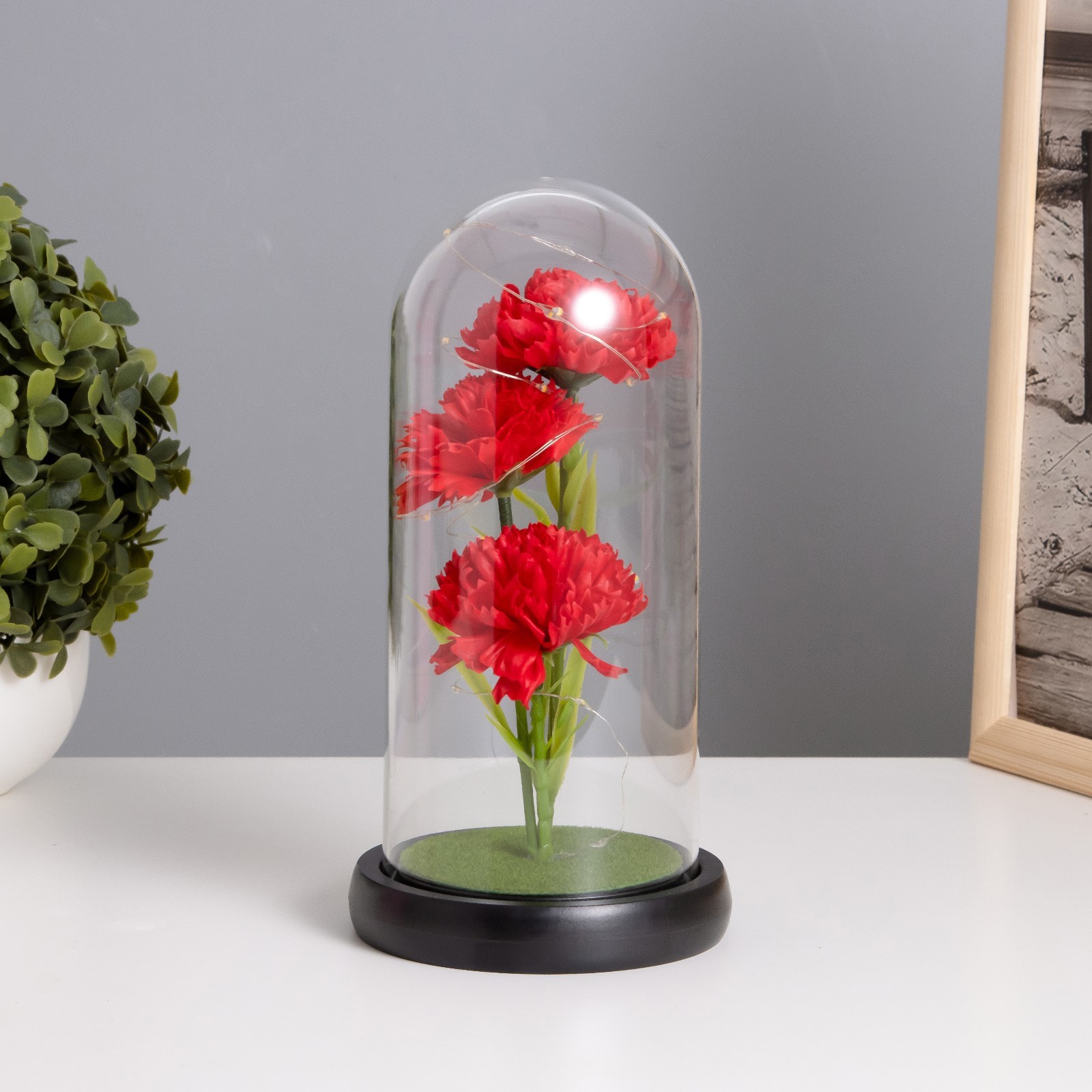 Изображение товара Декоративный предмет Risalux Гвоздики» LED красный 3хААА