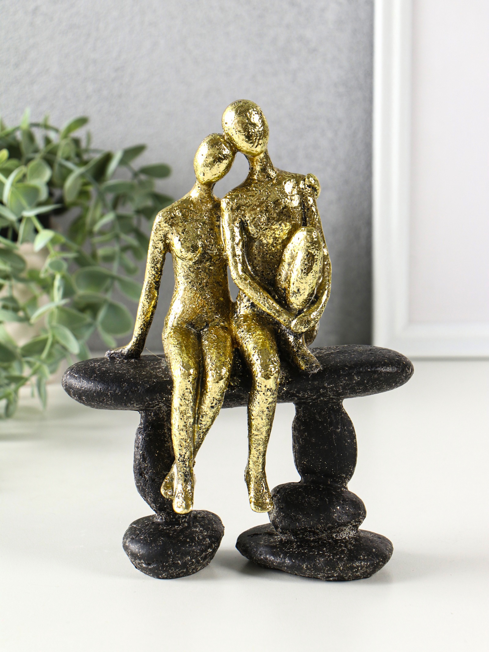 Изображение товара Декоративный предмет Сима-Ленд Абстракция: Парочка на скамейке, золото с серым