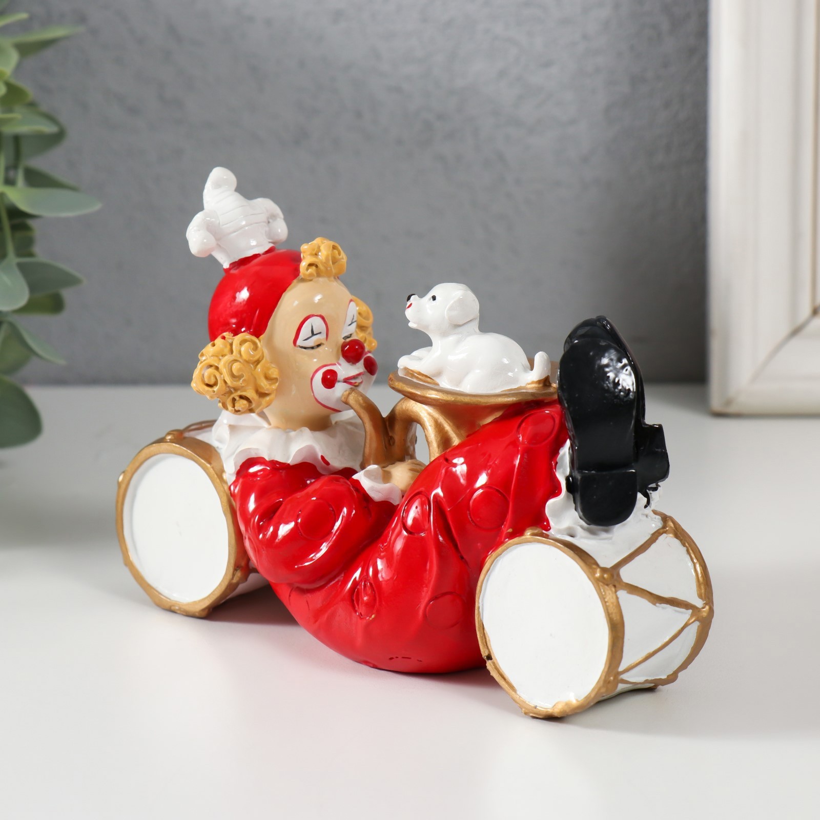 Изображение товара Декоративный предмет Сима-ленд: клоун с щенком на барабанах